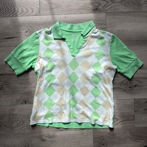 Green Argyle Polo Shirt